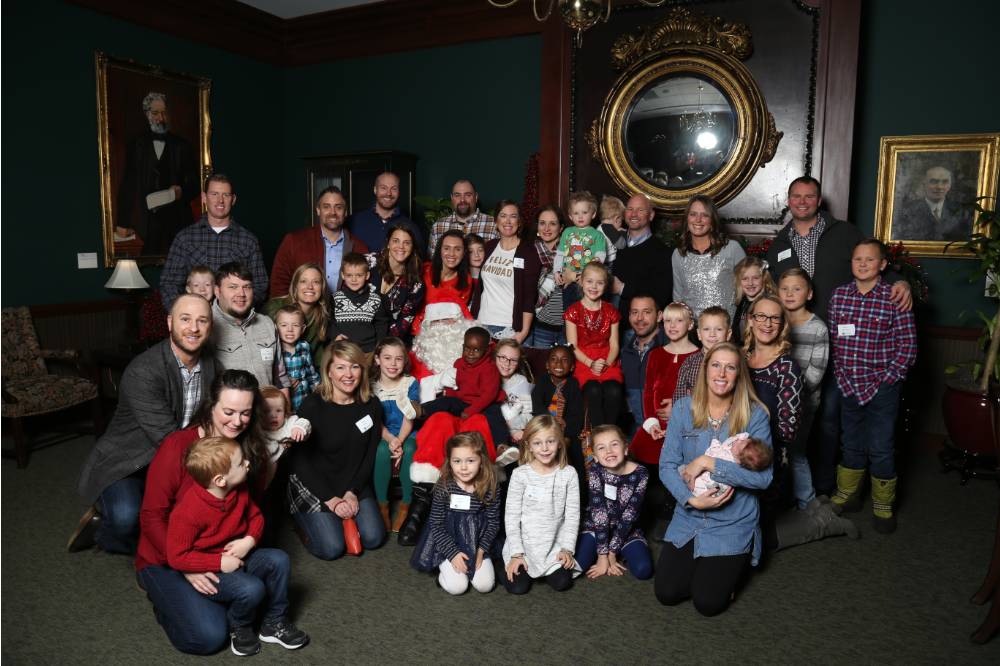 Big Laker group photo with Santa